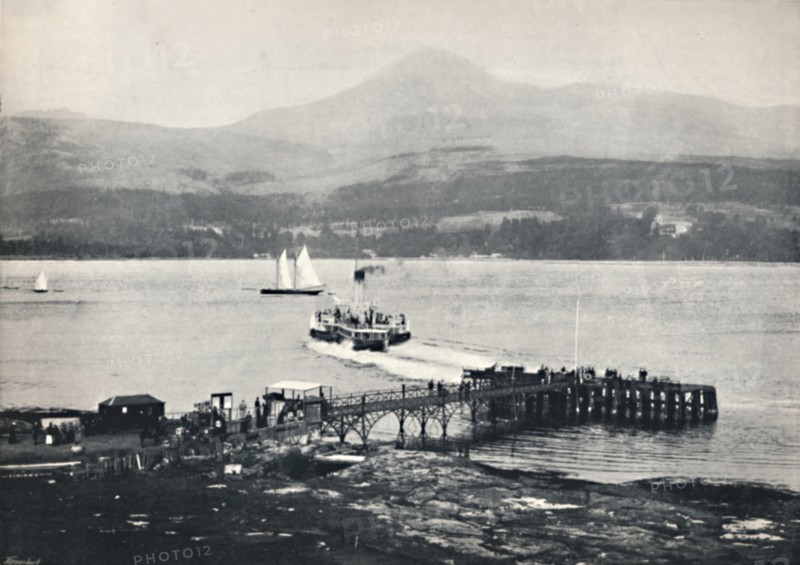 'Arran - Brodick Pier and Goatfell', 1895. Artist: Unknown.