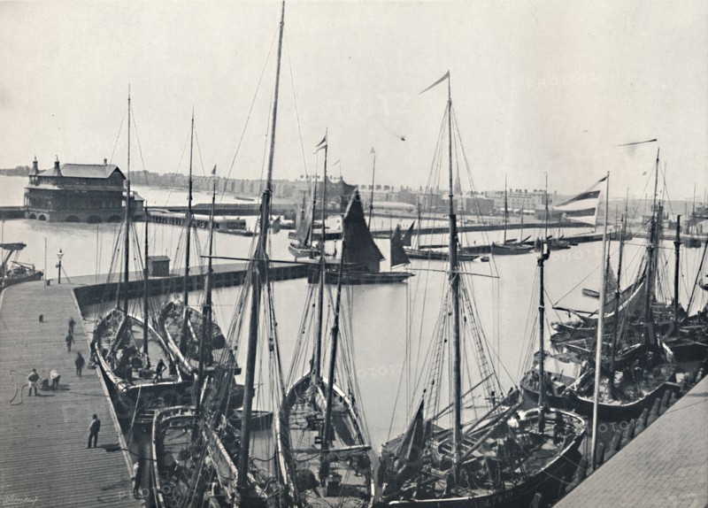 'Lowestoft - The Harbour and Parade', 1895. Artist: Unknown.