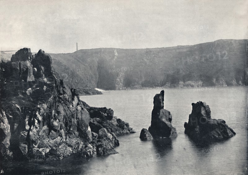 'Guernsey - Moulin Huet Bay, with the Dog and Lion Rocks', 1895. Artist: Unknown.
