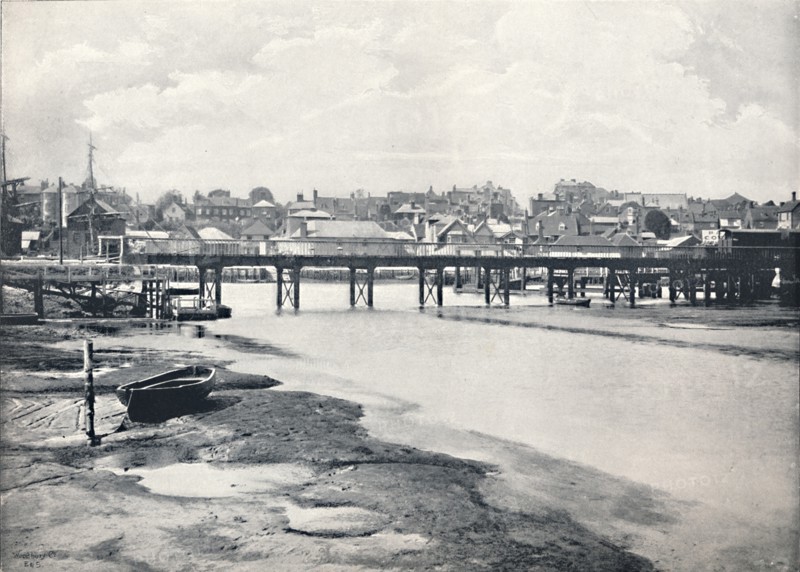 'Lymington - The Bridge and the Town, From the River', 1895. Artist: Unknown.