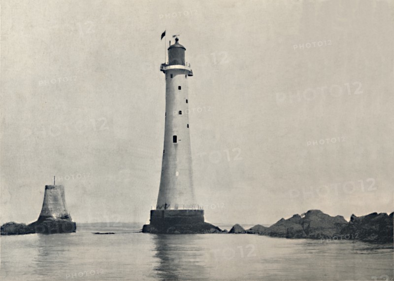 'The Eddystone Lightstone - Showing the Rocks', 1895. Artist: Unknown.