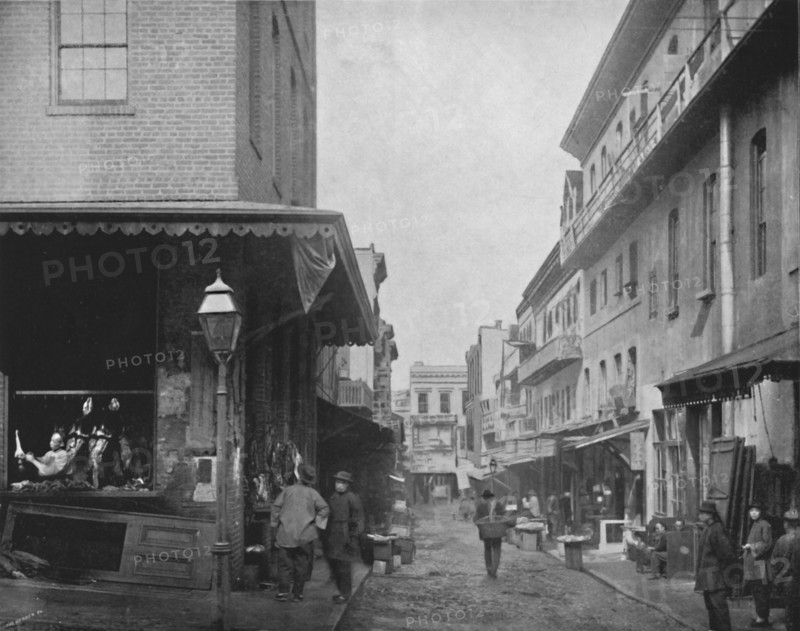 'The Provision Market, Chinatown, San Francisco', 19th century. Artist: Unknown.