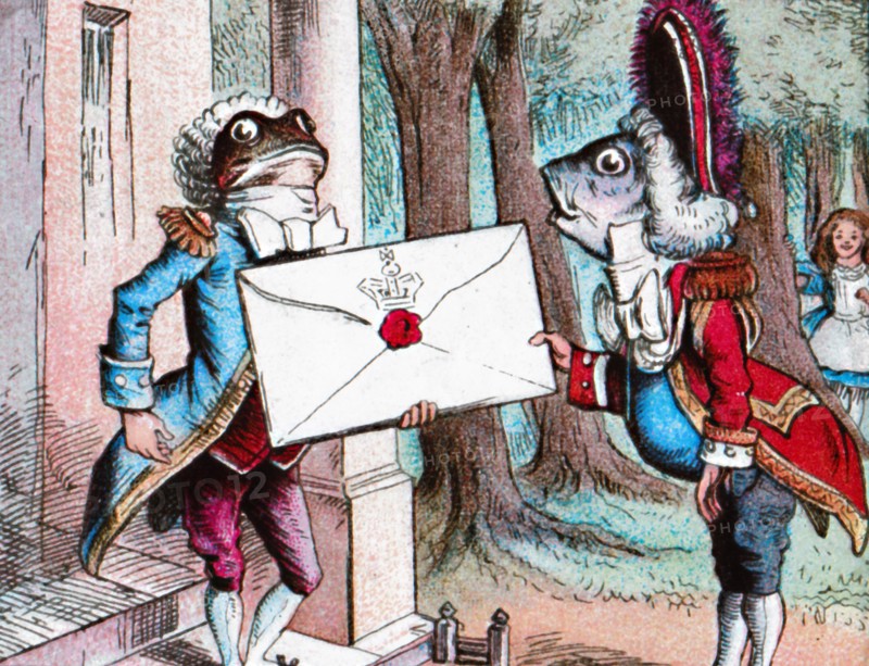 'The Frog Footman delivers the invitation', c1910. Artist: John Tenniel.