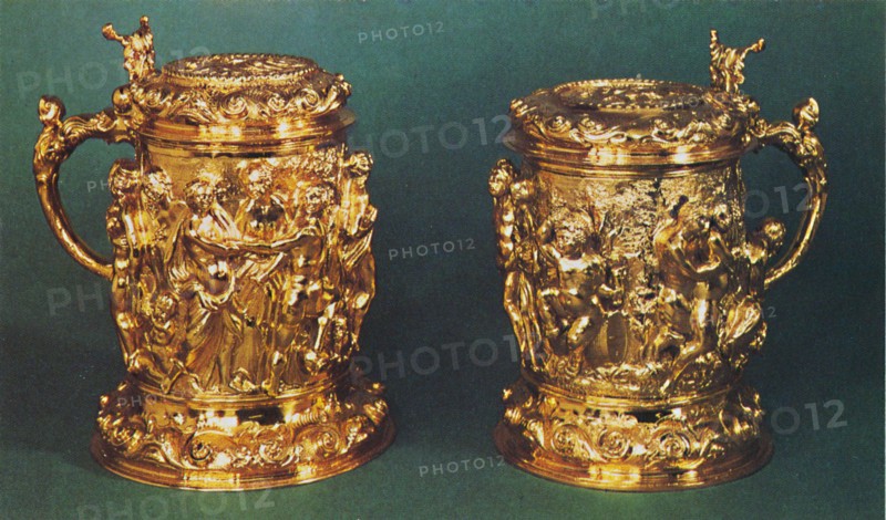 'Silver-gilt tankards, c.1661', 1953. Artist: Unknown.