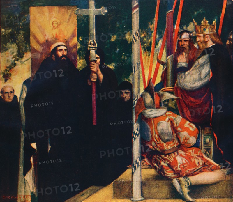 'The Reception of Saint Augustine by Ethelbert', 1912. Artist: Unknown.