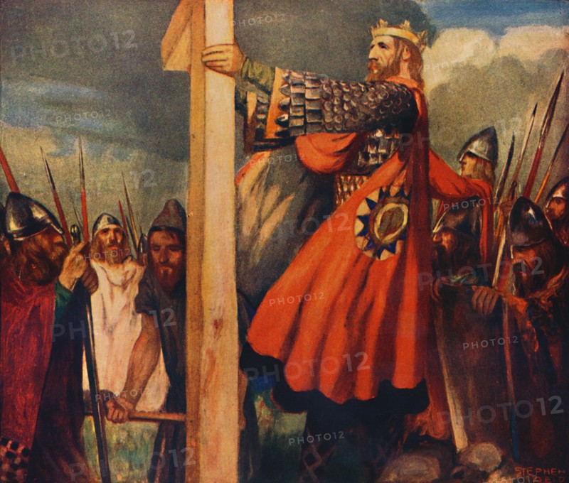 'Saint Oswald at Hevenfelth', 1912. Artist: Unknown.