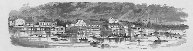'Scene at Baton Rouge during the Floods of 1874', 1883. Artist: Unknown.