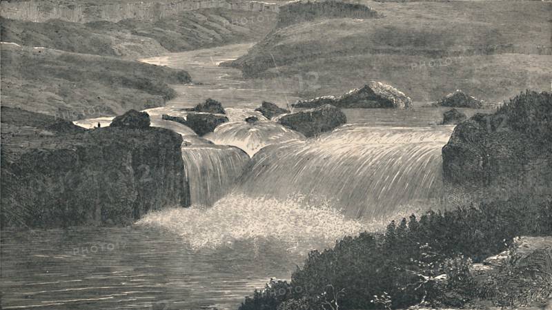 'Great Falls of the Yellowstone River', 1873, (1883). Artist: Unknown.