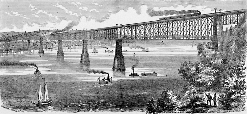 'Proposed Bridge across the Hudson at Poughkeepsie', 1883. Artist: Unknown.