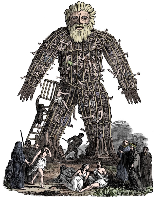 Wicker man, 1st century AD, (1832). Artist: Unknown.