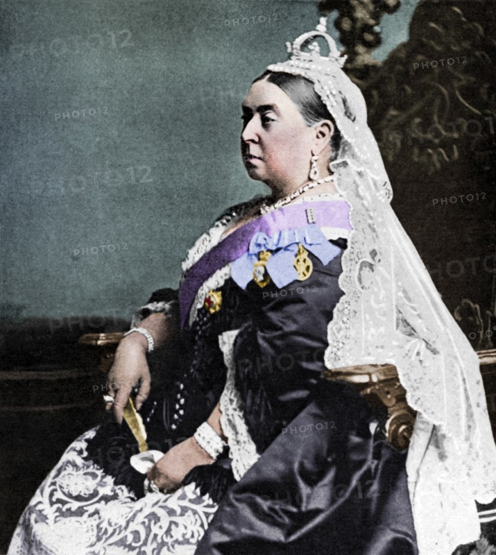 Queen Victoria in ceremonial robes at her Golden Jubilee, 1887 (1951).  Artist: Unknown.