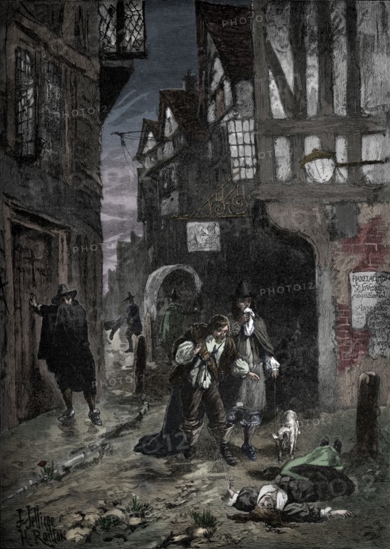 The Great Plague: scenes in the streets of London, 1665-1666 (1905). Artist: Unknown.