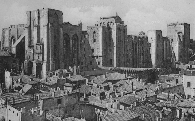 'Avignon - Popes Palace (East Side)', c1925. Artist: Unknown.