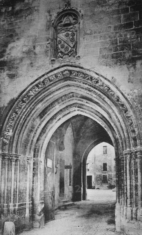 'Avignon - Popes Palace. - Principal Entrance. - And Heraldry of Clément VI', c1925. Artist: Unknown.
