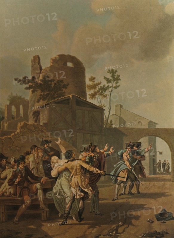 'La Rixe', (The Brawl), c1780, (1913). Artist: Charles-Melchior Descourtis.