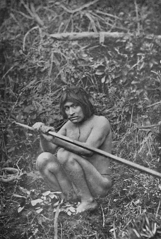'A Yaghan Attaching The Head of His Harpoon to the Shaft', 1911. Artist: Unknown.