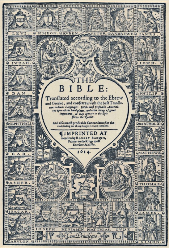 'Title Page of the Geneva Bible', 1614, (1947). Artist: Unknown.