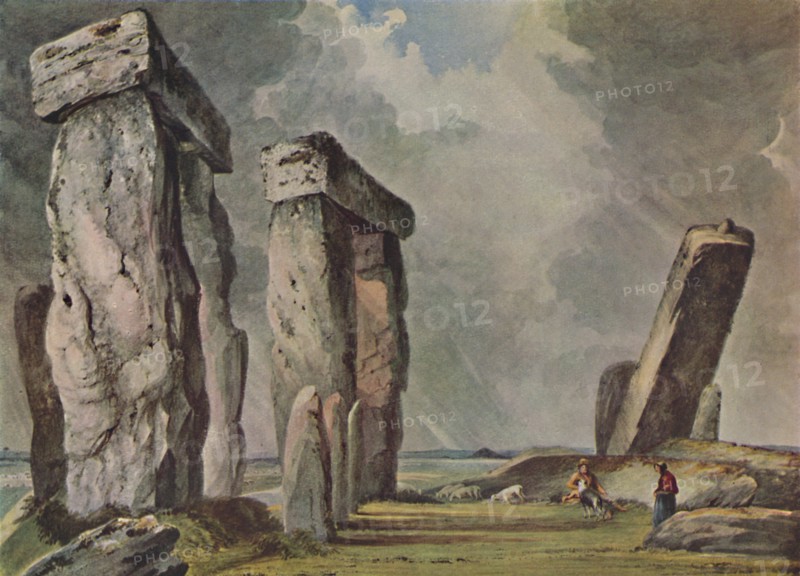 'Stonehenge, Wiltshire', c1830, (1946). Artist: James Bridges.