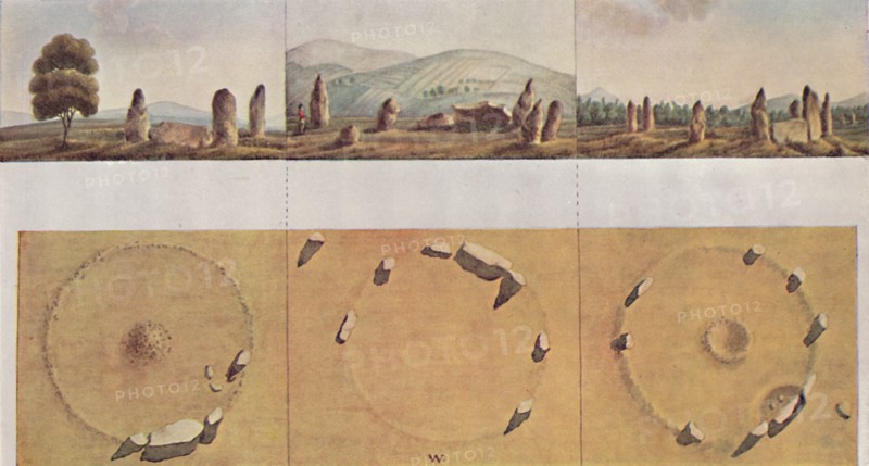 'Stone Rings - Old Keig, Balquhain, Balgorkar', 1827, (1946). Artist: I Logan.