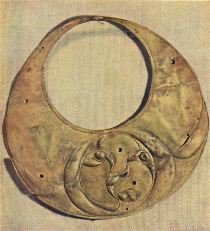 'Bronze Crescent from Llyn Cerrig, Anglesea', 1946. Artist: Unknown.