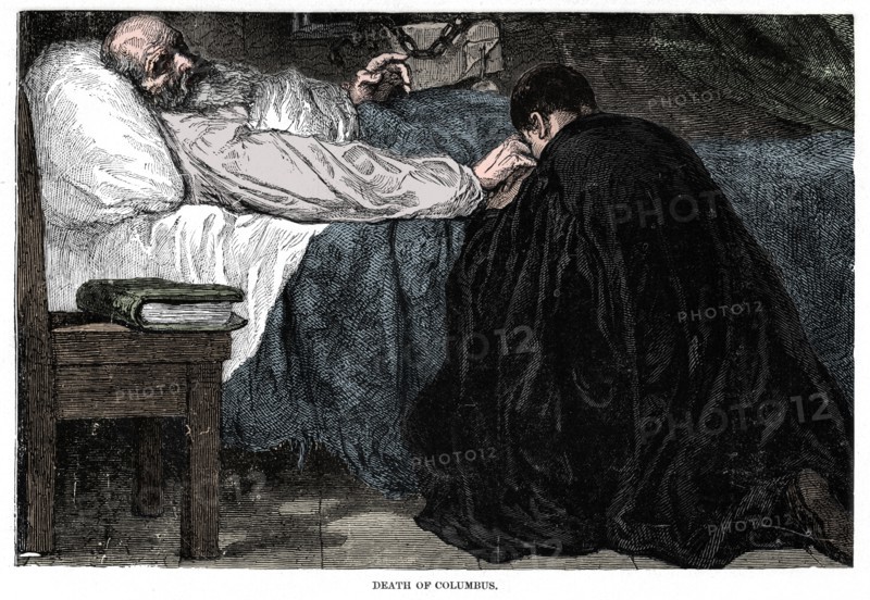Death of Christopher Columbus, 1506, (1872).  Artist: Unknown.