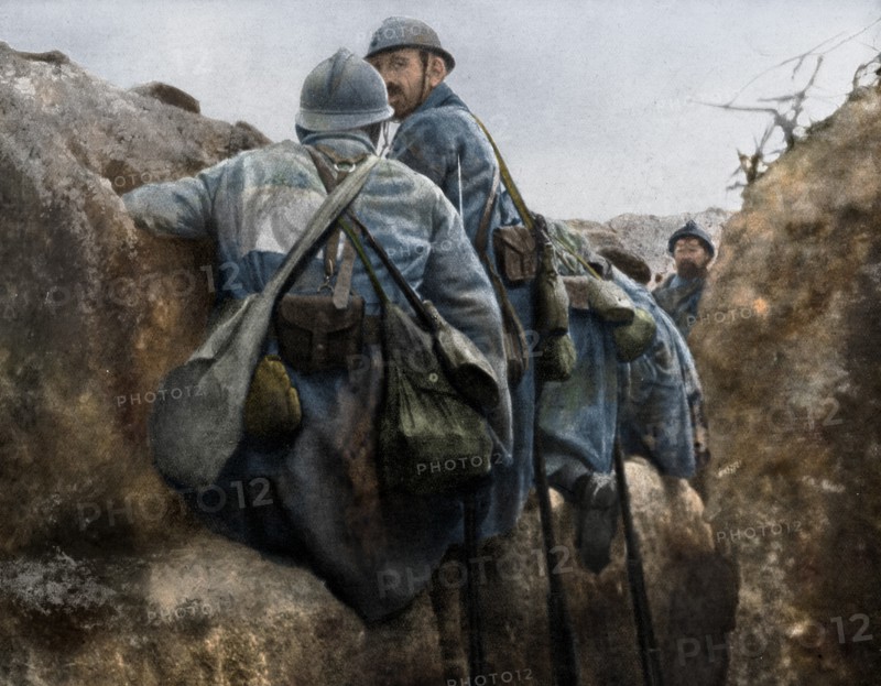 A French trench before an attack, 2nd Battle of Champagne, France, 25 September 1915. Artist: Unknown.