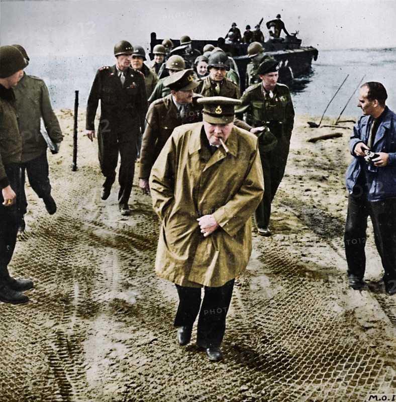 'Winston Churchill across the Rhine. Outwards into Germany! Onwards to Victory!', 1945. Artist: Unknown.