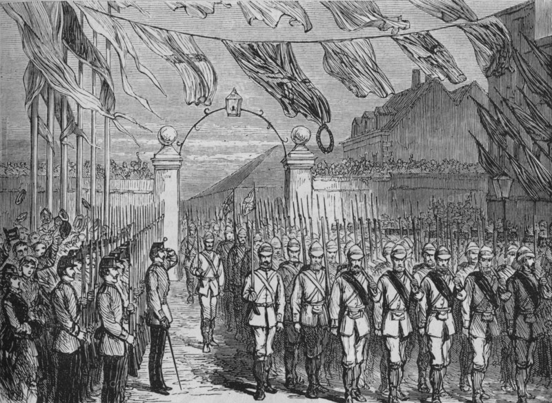 'The Return of the Troops from Ashantee', c1880. Artist: Unknown.