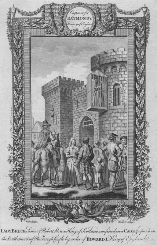 'Lady Bruce, Sister of Robert Bruce, King of Scotland, confined in a Cage', c1787. Artist: Unknown.