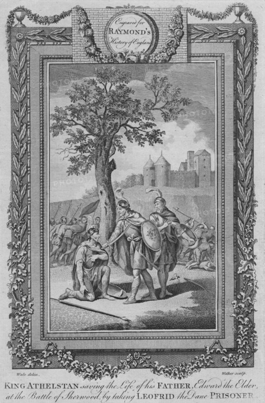 'King Athelstan saving the Life of his Father, Edward the Elder at the Battle of Sherwood', c1787. Artist: Unknown.
