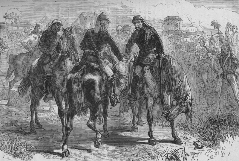 'The Meeting of the Generals', c1880. Artist: C.R..
