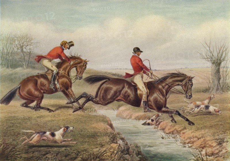 'Over the Stream', c1800, (1922). Artist: Henry Thomas Alken.