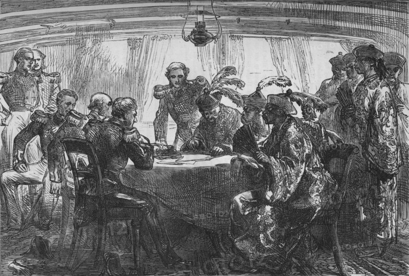 'Signing the Treaty of Nankin', c1880. Artist: Unknown.