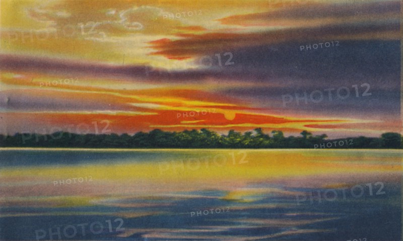 'Nightfall on the Magdalena River, Barranquilla', c1940s. Artist: Unknown.