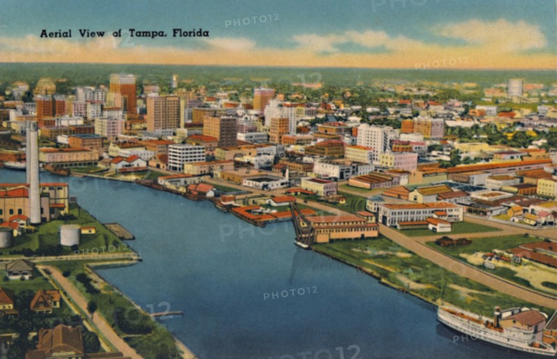 'Aerial View of Tampa, Florida', c1940s. Artist: Unknown.