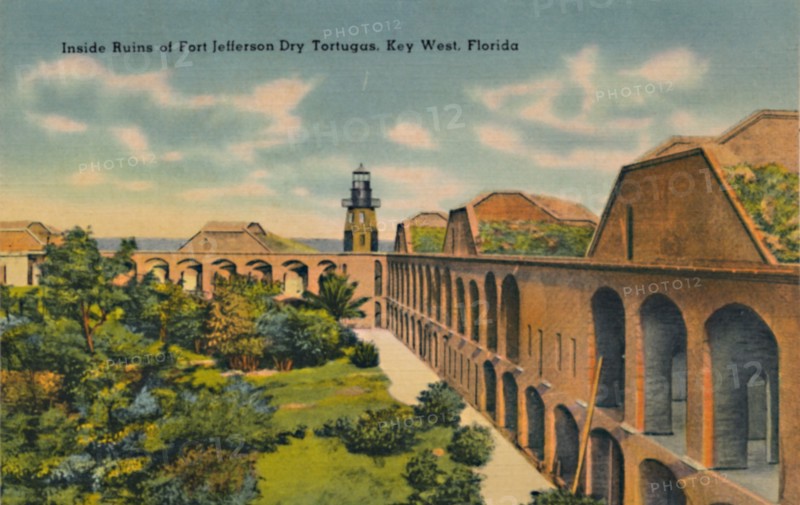 'Inside Ruins of Fort Jefferson Dry Tortugas, Key West, Florida', c1940s. Artist: Unknown.