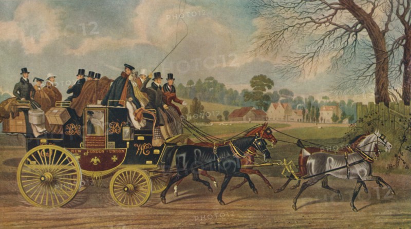 'Roadsters, New London Union Coach', c1840, (1929). Artist: Charles Hunt.