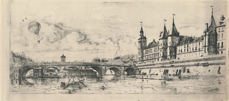 'Le Pont-Au-Change (2nd State, 6 1/8 x 13 1/16 Inches)', 1854, (1927). Artist: Charles Meryon.