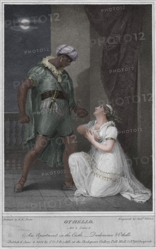 'Othello. Act 4. Scene 2. An Apartment in the Castle. Desdemona & Othello', 1801.  Artist: Andrew Michel.