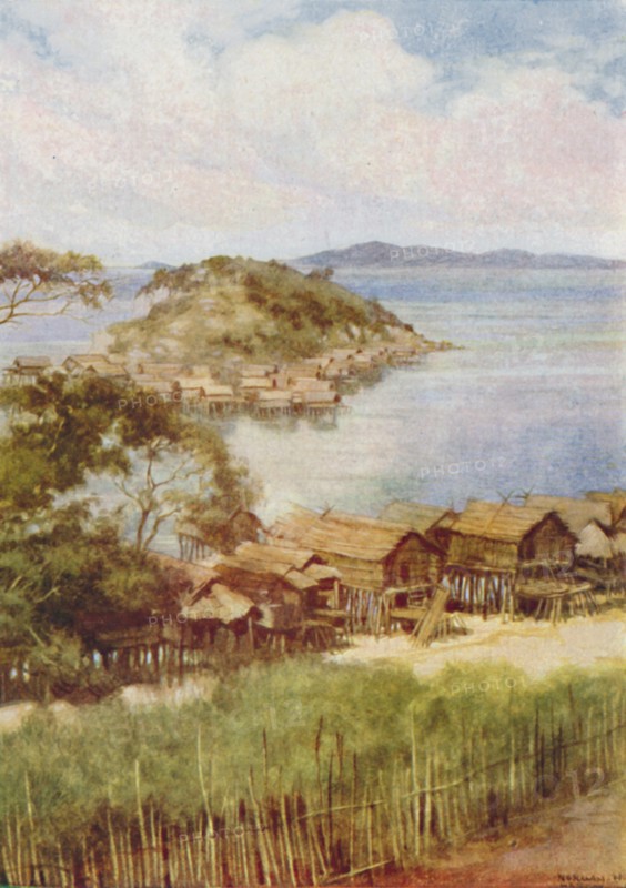 'Melanesian Village', 1924. Artist: Unknown.