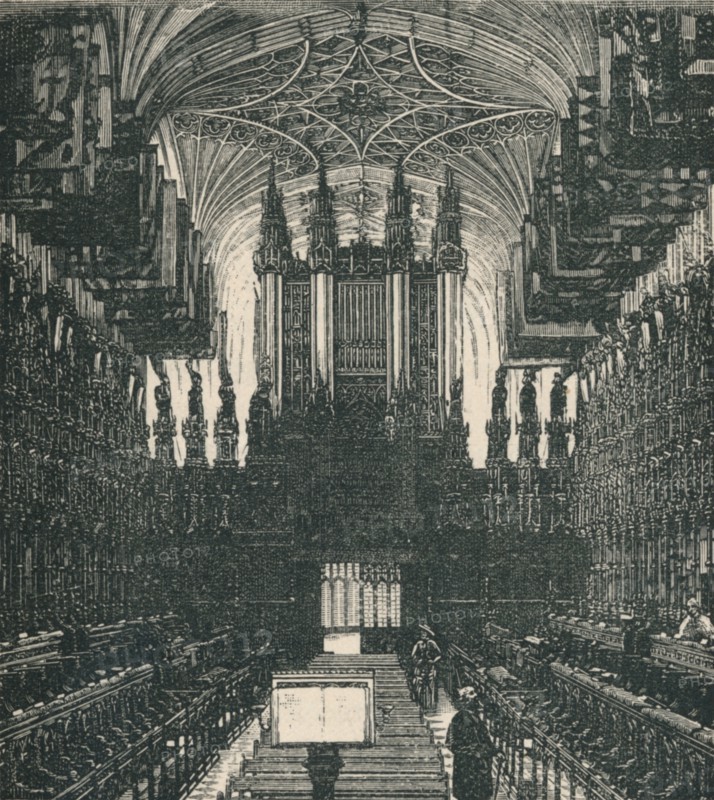 'St. George's Chapel: The Choir, Looking West', 1895. Artist: Unknown.