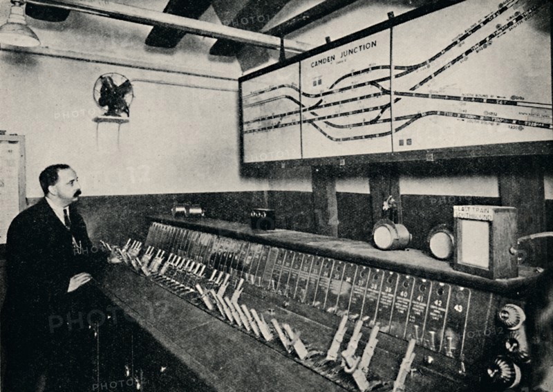 'The Signal-Box at a Tube Railway Junction', 1926. Artist: Unknown.