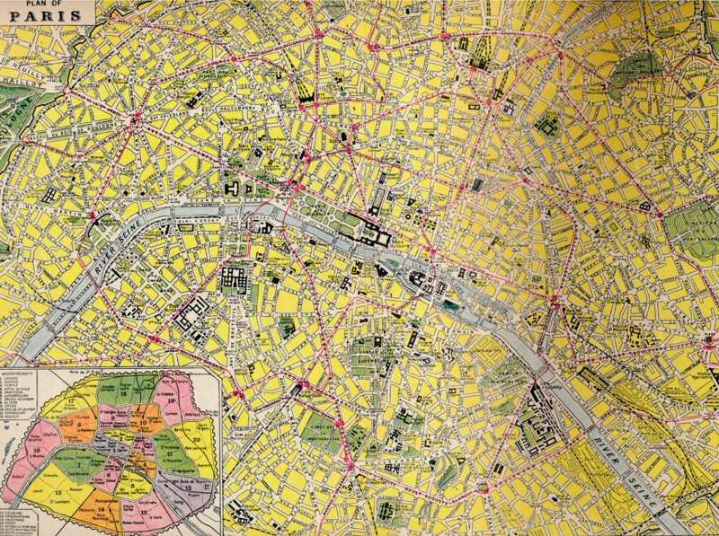 'Plan of Paris - Central District of the City of Light', c1930s. Artist: Unknown.