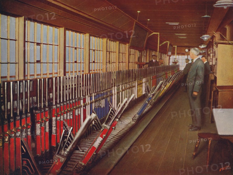 'Inside the Locomotive Yard Signal-Box, York', 1926. Artist: Unknown.