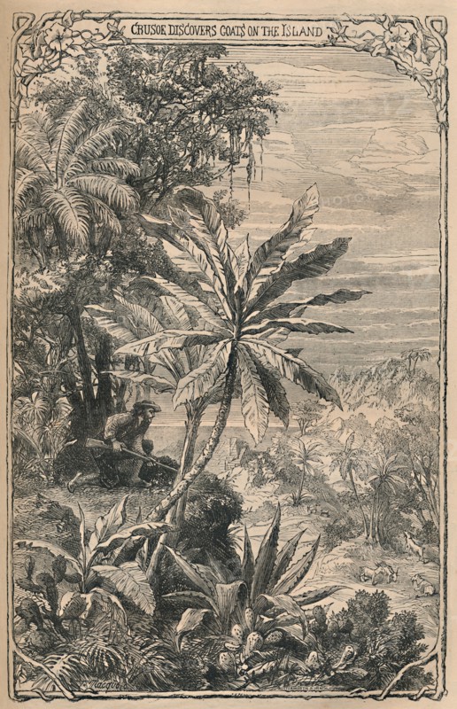 'Crusoe Discovers Goats on the Island', c1870. Artist: Unknown.