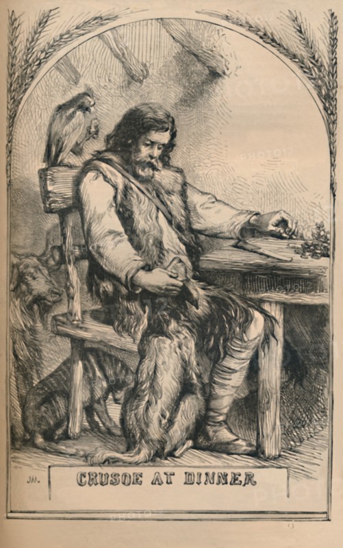 'Crusoe at Dinner', c1870. Artist: Unknown.
