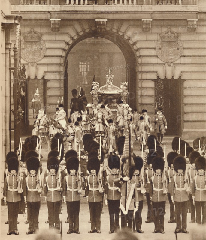'The King and Queen Leave the Palace for their Coronation', 1937. Creator: Unknown.