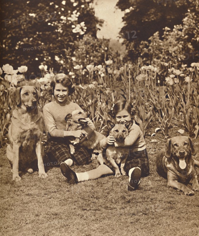 '-And Friends', Princesses Elizabeth and Mary at Royal Lodge, Windsor, c1936 (1937). Creator: Unknown.