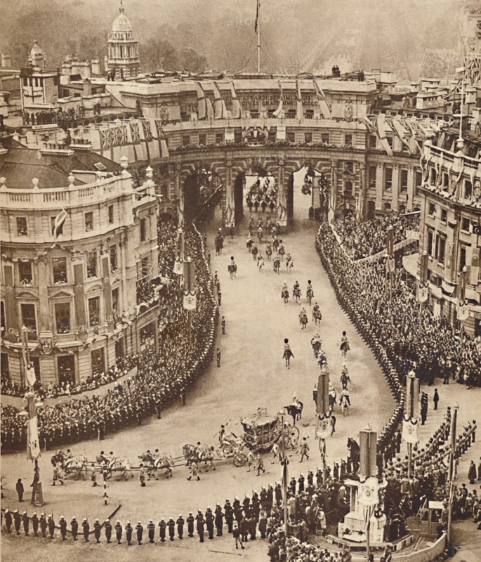 'Sailors Line The Route in Trafalgar Square', May 12 1937. Creator: Unknown.