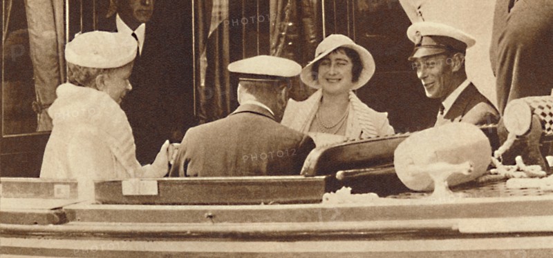 'Family Joke' - leaving the Royal Yacht Albert and Victoria at Cowes, c1935 (1937) Creator: Unknown.